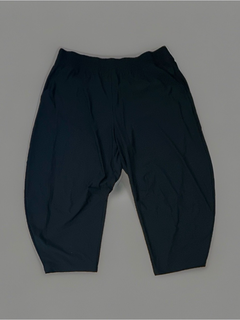 Sleek Tech Barrel Ankle Pants Black Relaxed Fit Elastic Waist Pants Pockets XXL